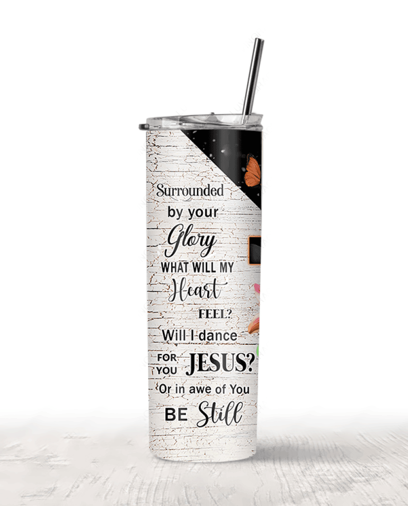 Personalized Colorful Sunflower Faith By Glory Skinny Tumbler