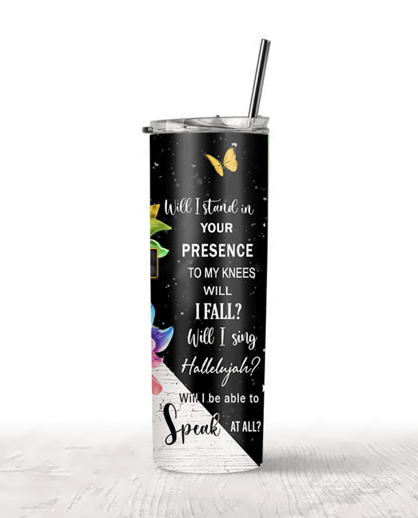Personalized Colorful Sunflower Faith By Glory Skinny Tumbler