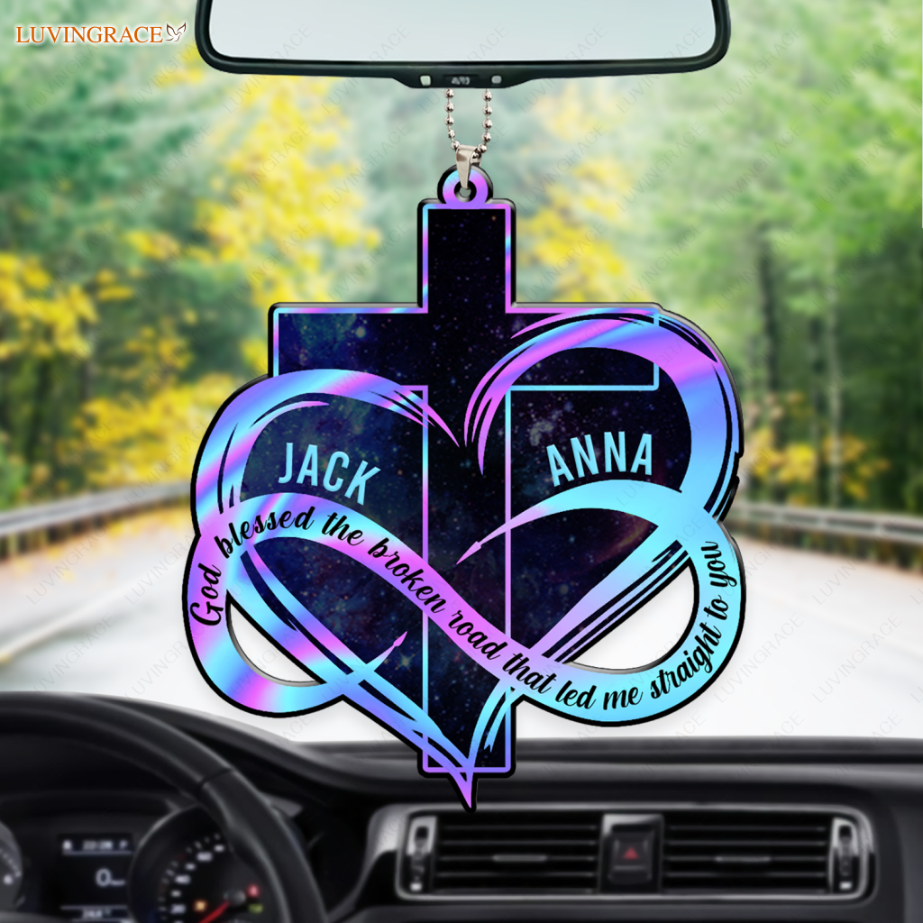 Personalized Couple Infinity Heart God Blessed Ornament