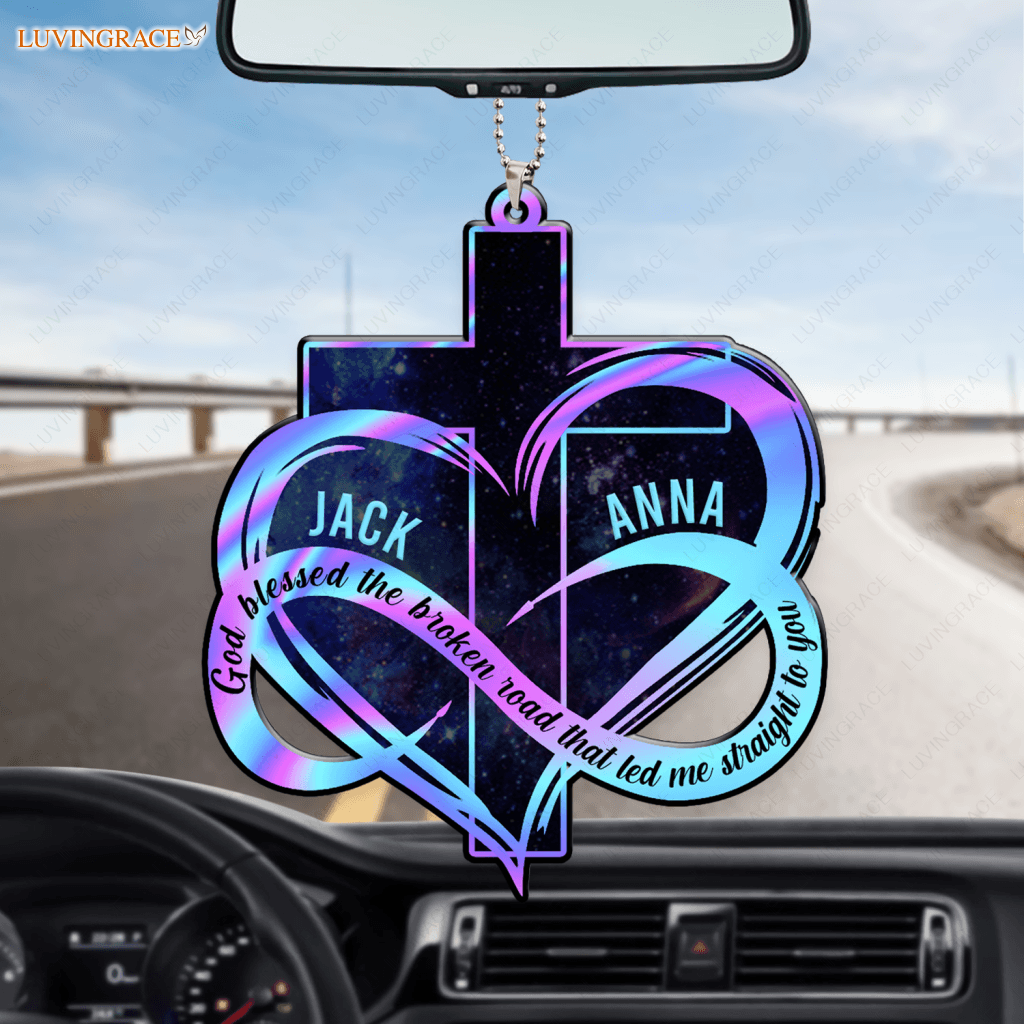 Personalized Couple Infinity Heart God Blessed Ornament