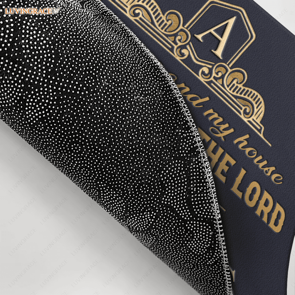 Personalized Crest Family Home Serve The Lord Doormat