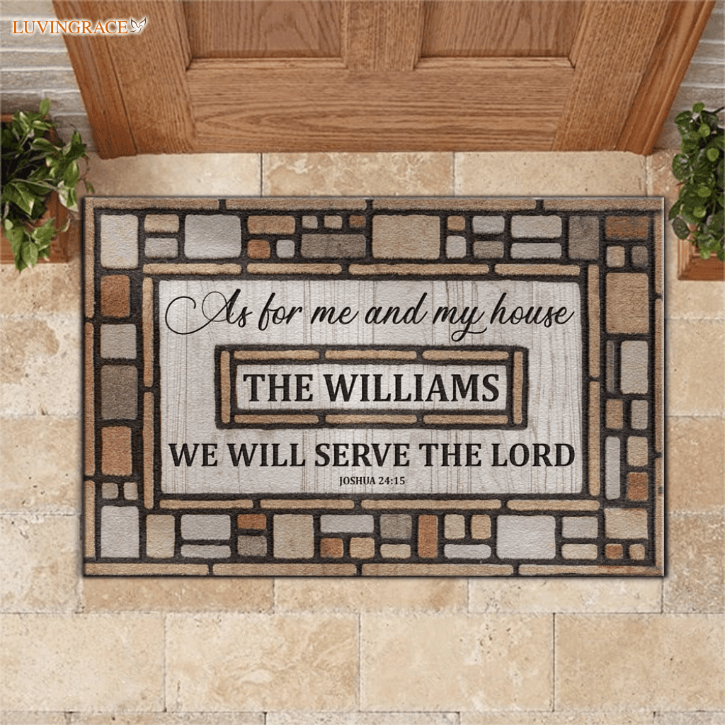 Personalized Croll Drifted Serve The Lord Doormat