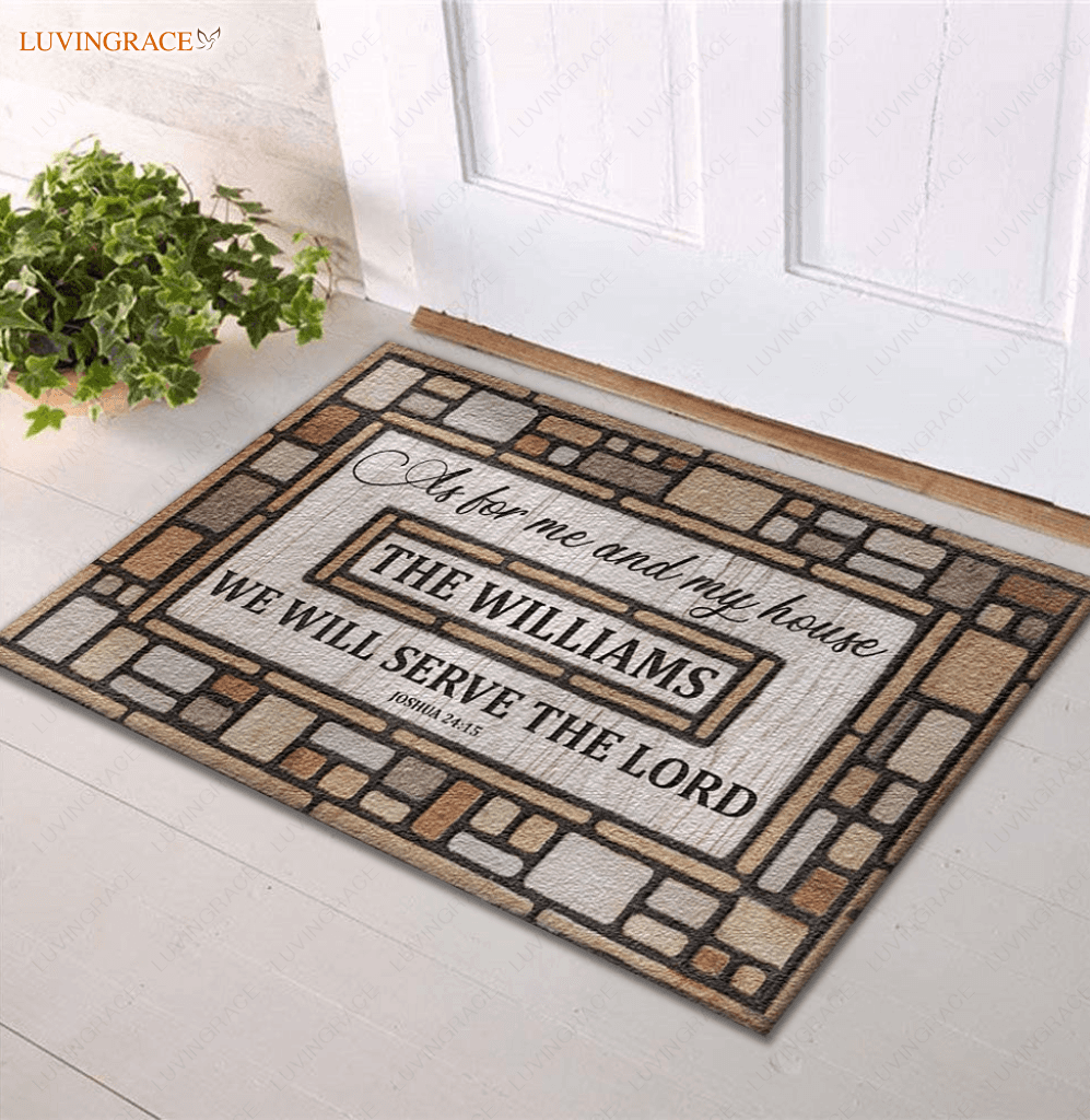 Personalized Croll Drifted Serve The Lord Doormat