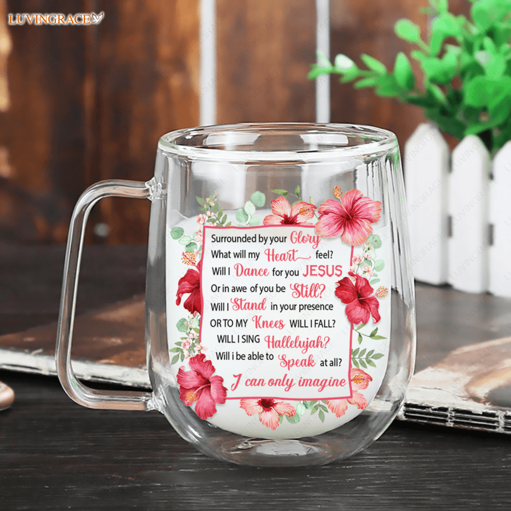 Personalized Dance For Jesus Hibiscus Doubled-Wall Glass Mug