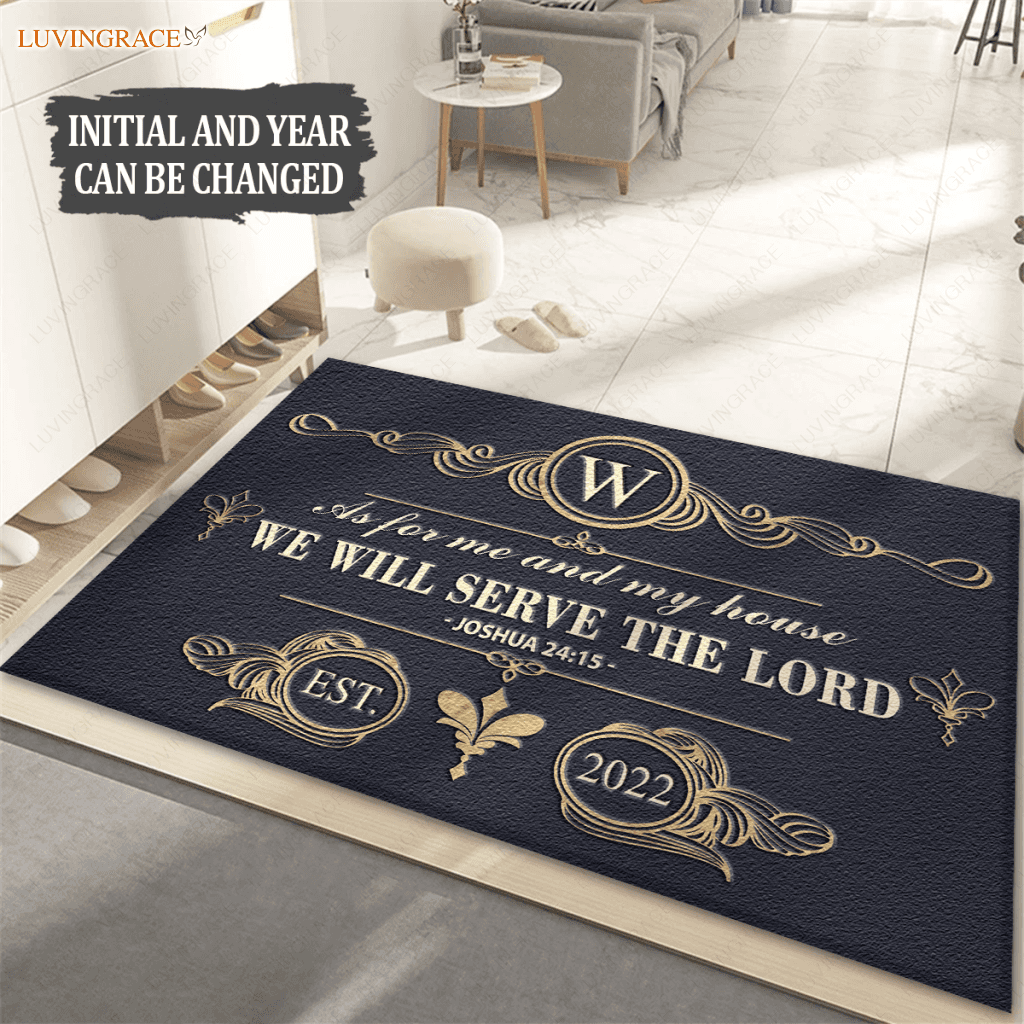 Personalized Decorative Divider Serve The Lord Doormat