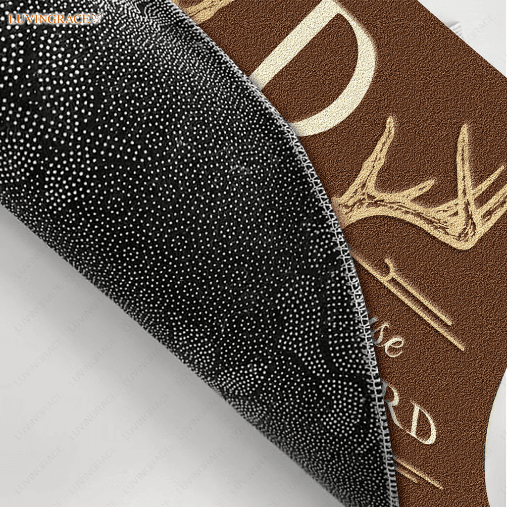 Personalized Deer Antler Serve The Lord Brown Elegant Doormat