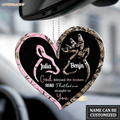 Personalized Deer Heart Doe Buck God Blessed Ornament