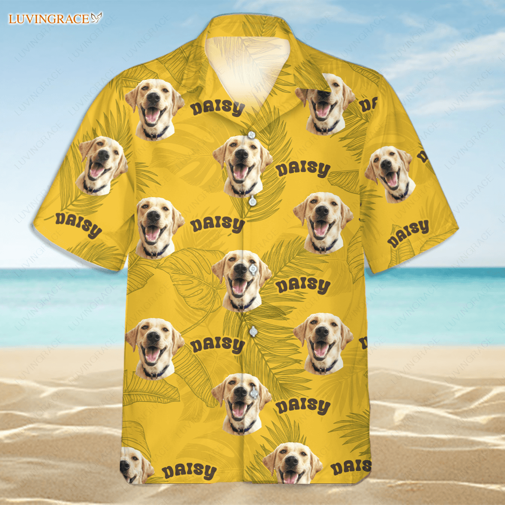 Personalized Dog Cat Pet Face Hawaiian Shirt With Pictures - Custom