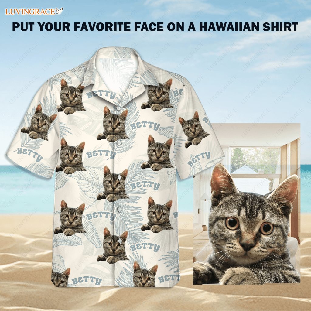 Personalized Dog Cat Pet Face Hawaiian Shirt With Pictures - Custom