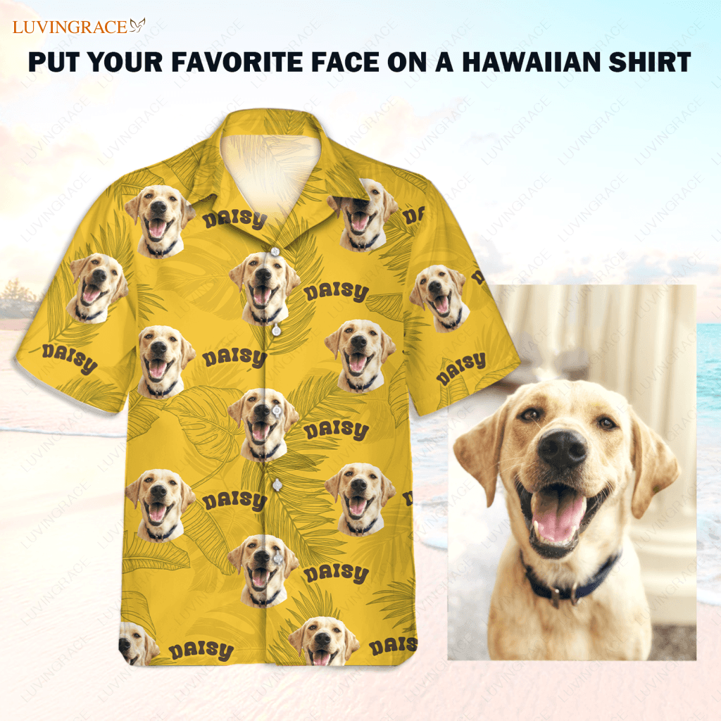 Personalized Dog Cat Pet Face Hawaiian Shirt With Pictures - Custom