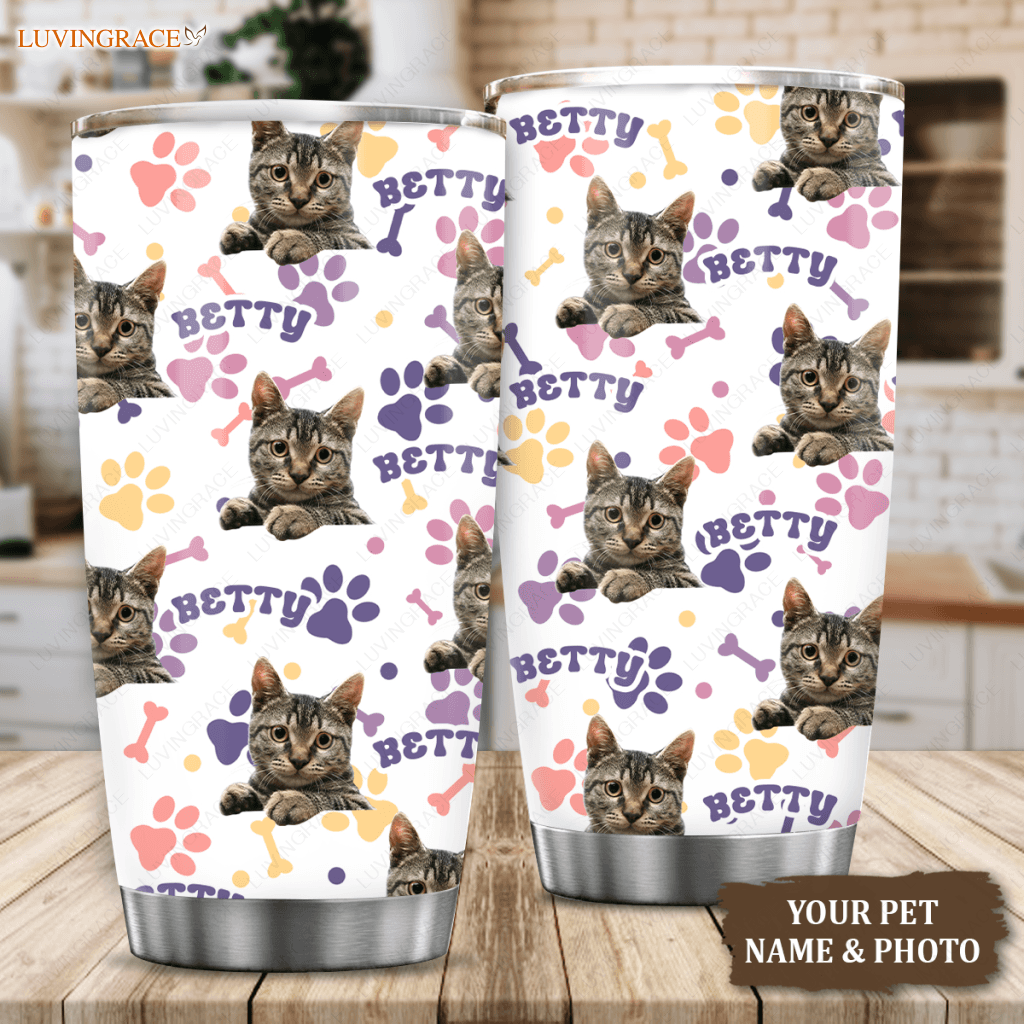 Personalized Dog Cat Pet Face Tumblers With Pictures - Custom Tumbler