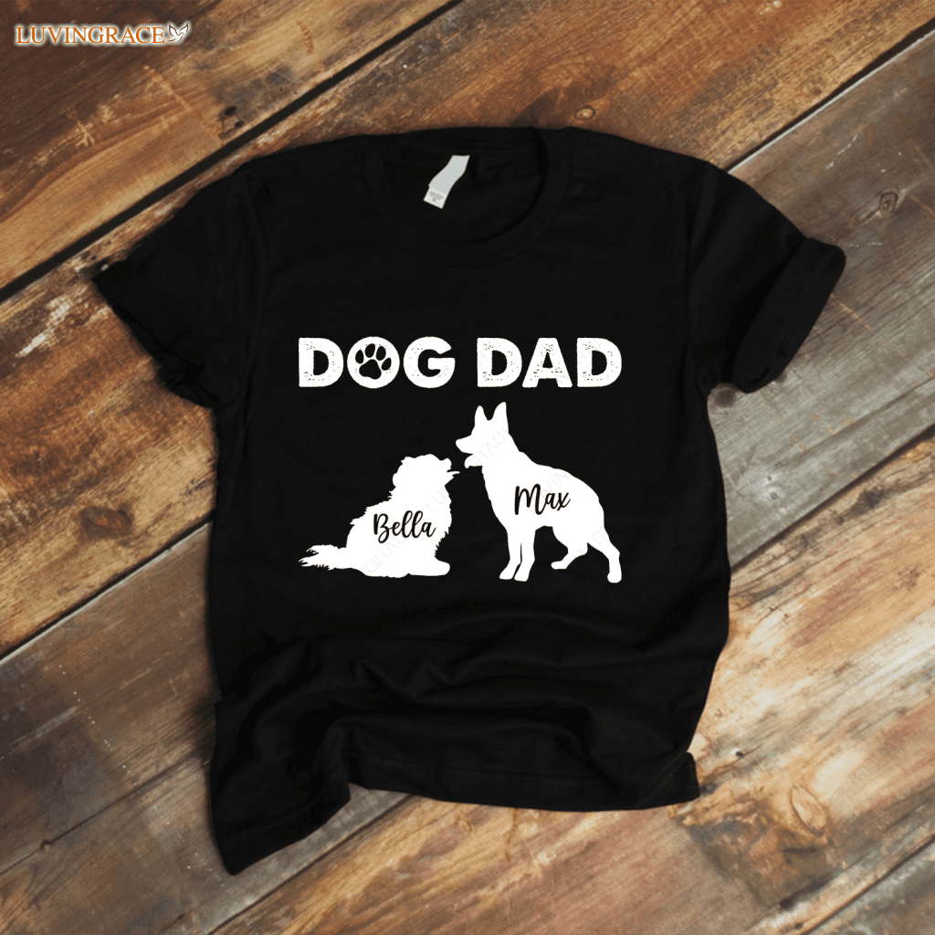 Personalized Dog Dad Shirt With Your Pets Breeds And Dogs Names