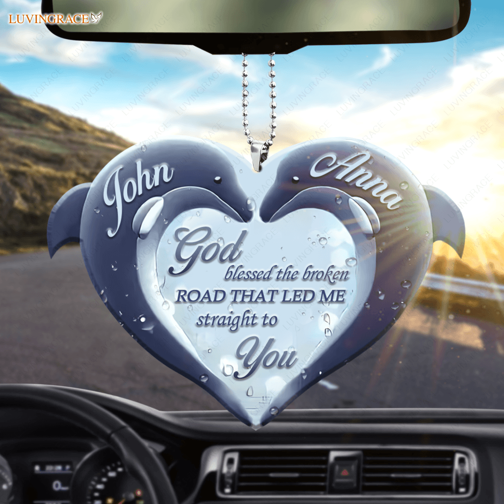 Personalized Dolphin Twinkle Heart God Blessed Ornament