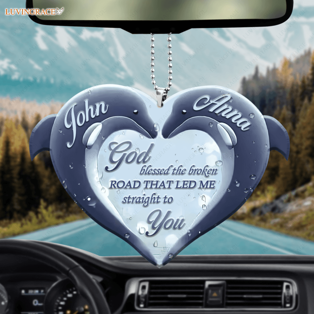 Personalized Dolphin Twinkle Heart God Blessed Ornament