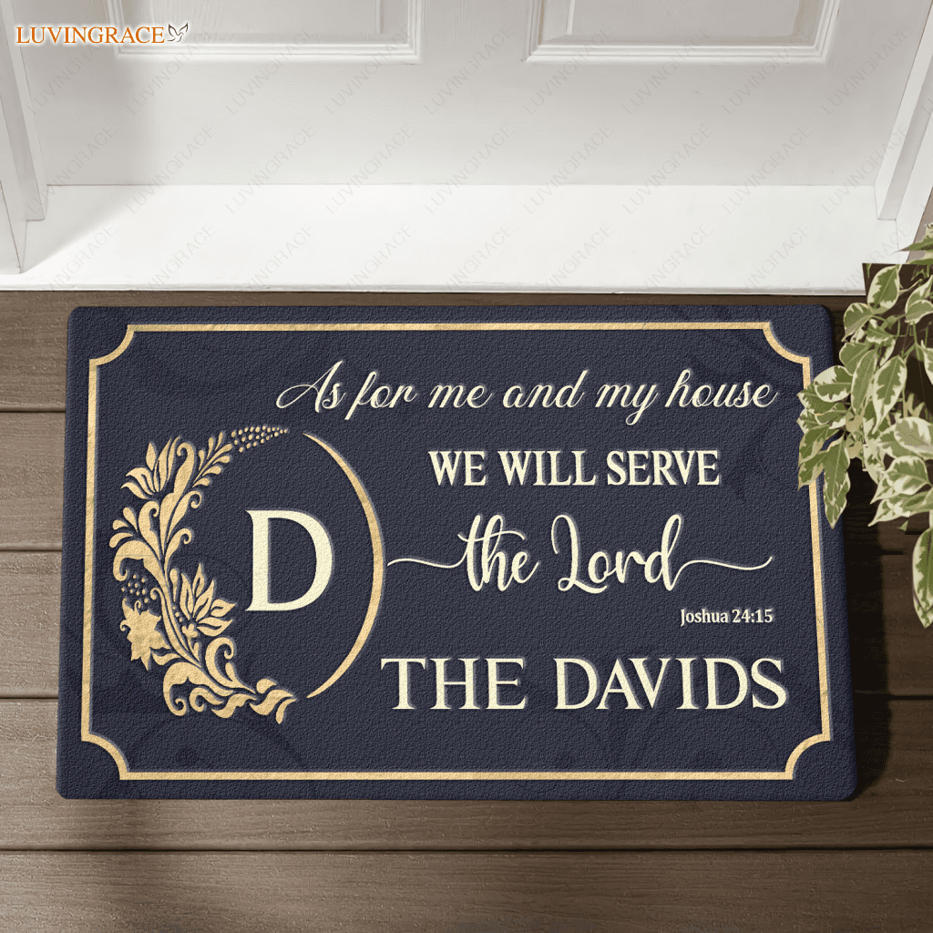 Personalized Doormat Family Serve The Lord