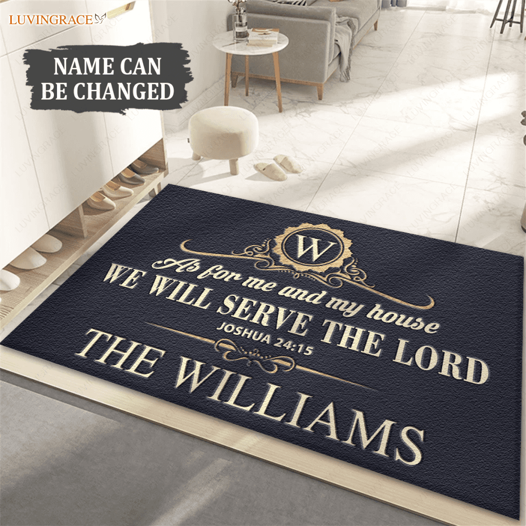 Personalized Elegance Serve The Lord Exclusive Doormat