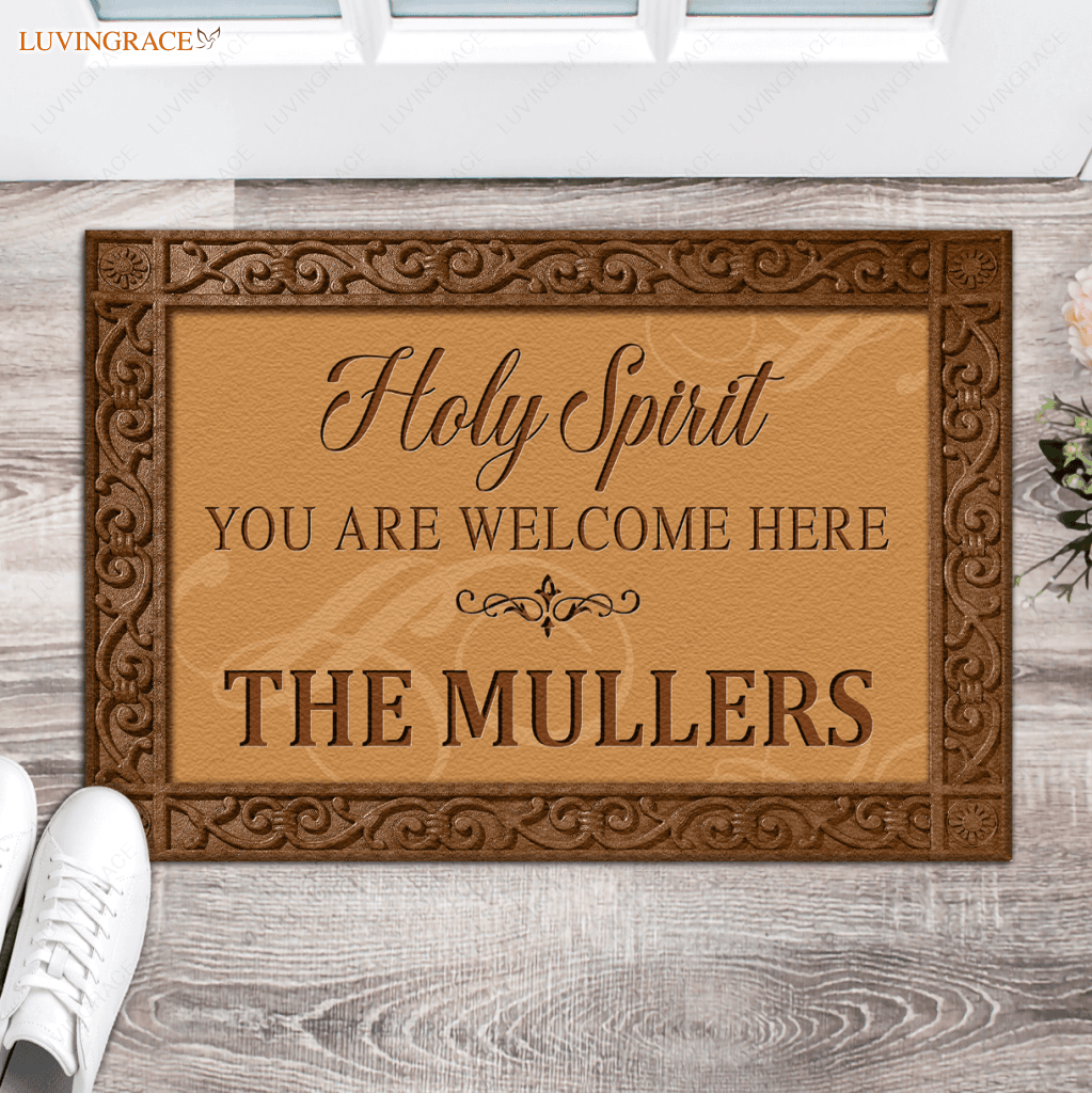 Personalized Elegant Border Family Doormat