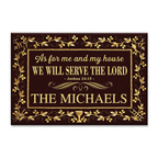 Personalized Elegant Brown Serve The Lord Catholic Doormat