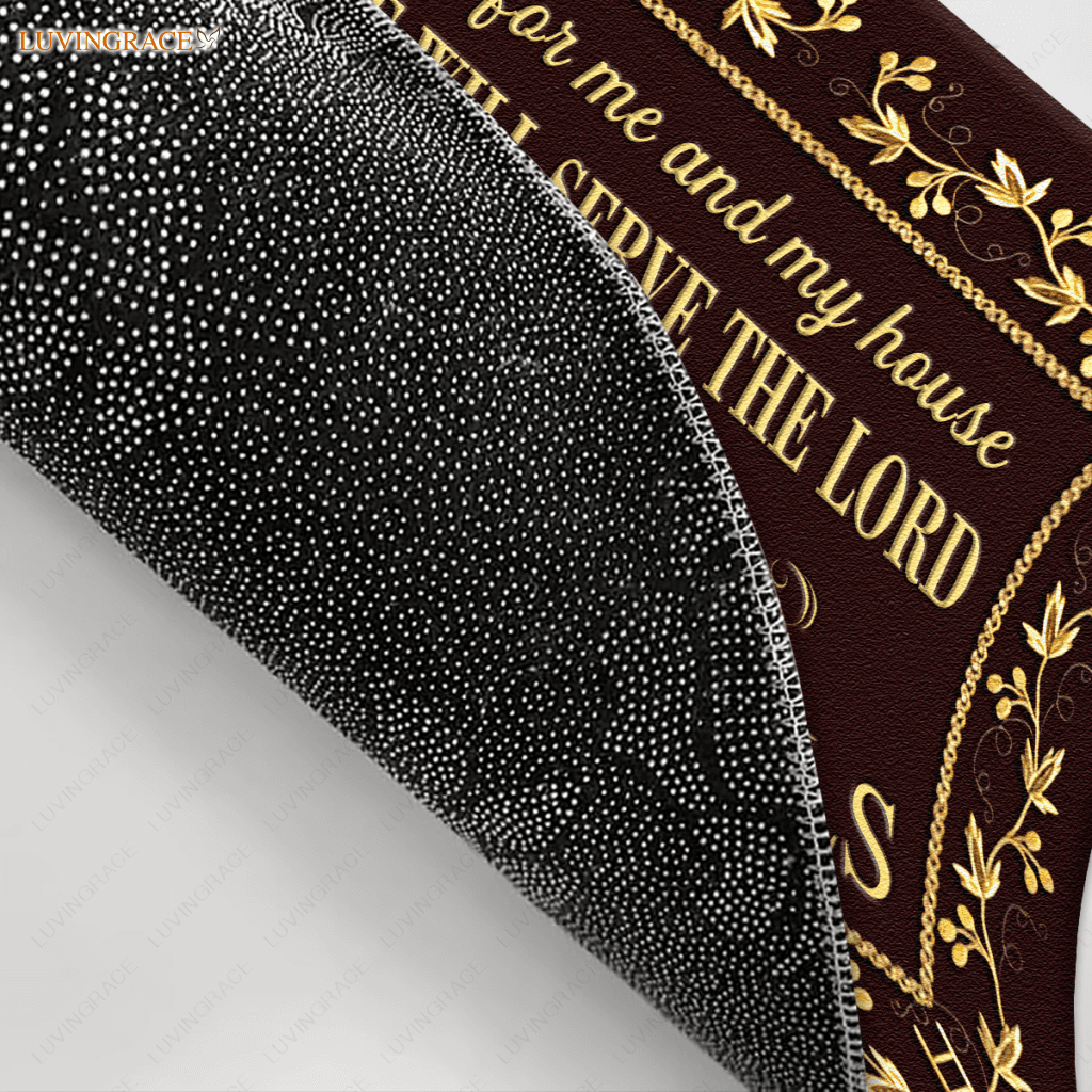 Personalized Elegant Brown Serve The Lord Catholic Doormat