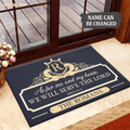 Personalized Elegant Shield Monogram Serve The Lord Doormat