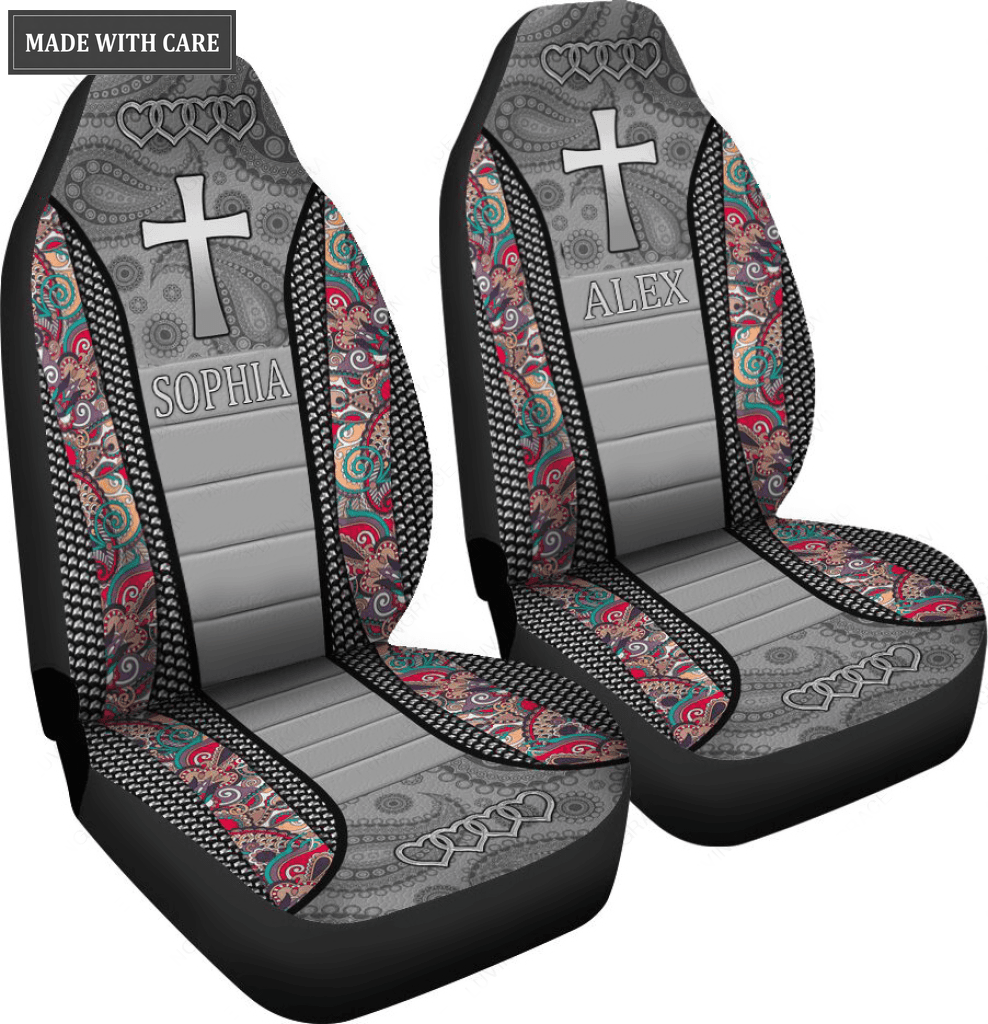 Personalized Faith Cross Personalized Car Seat Cover