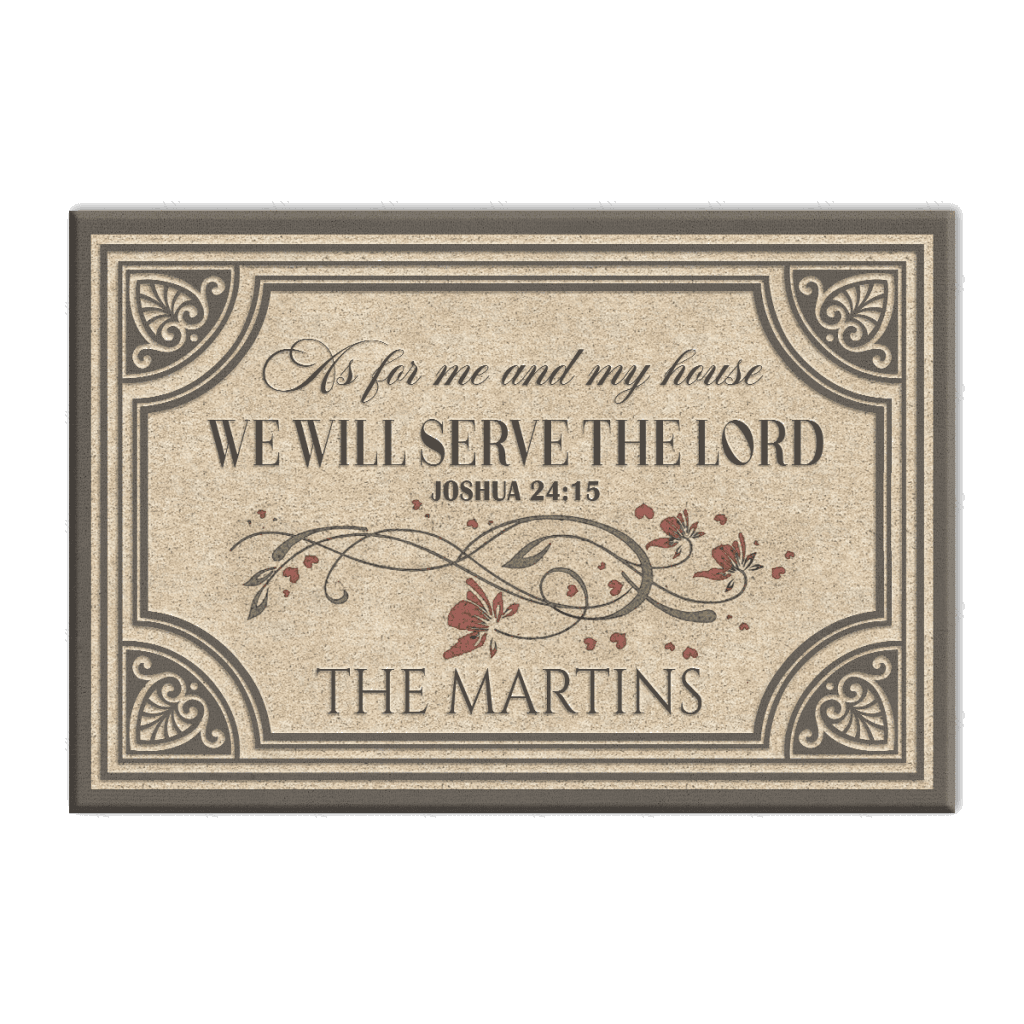 Personalized Family Home As For Me And My House We Will Serve The Lord Doormat