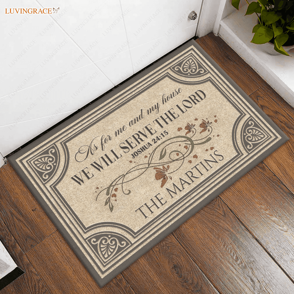 Personalized Family Home As For Me And My House We Will Serve The Lord Doormat