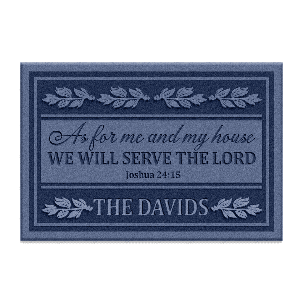 Personalized Family Home Serve The Lord Rectangular Doormat