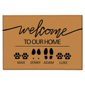 Personalized Family & Pet Footprint And Name Welcome Mat