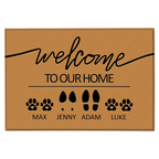 Personalized Family & Pet Footprint And Name Welcome Mat