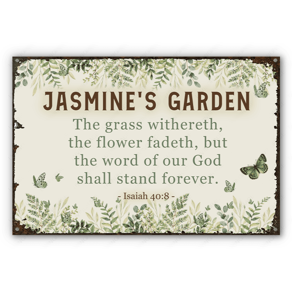 Personalized Garden Bible Metal Sign for Gardener