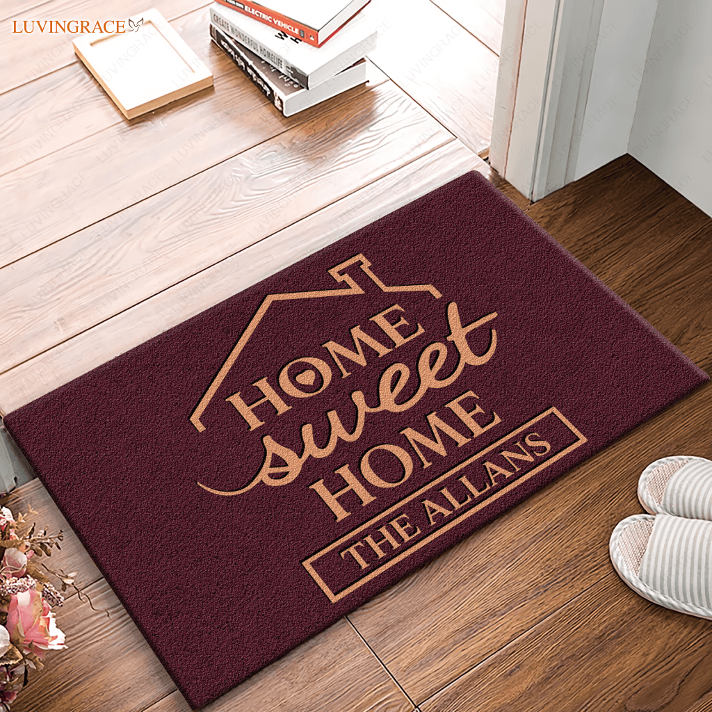 Personalized Gift Home Sweet Unique Doormat