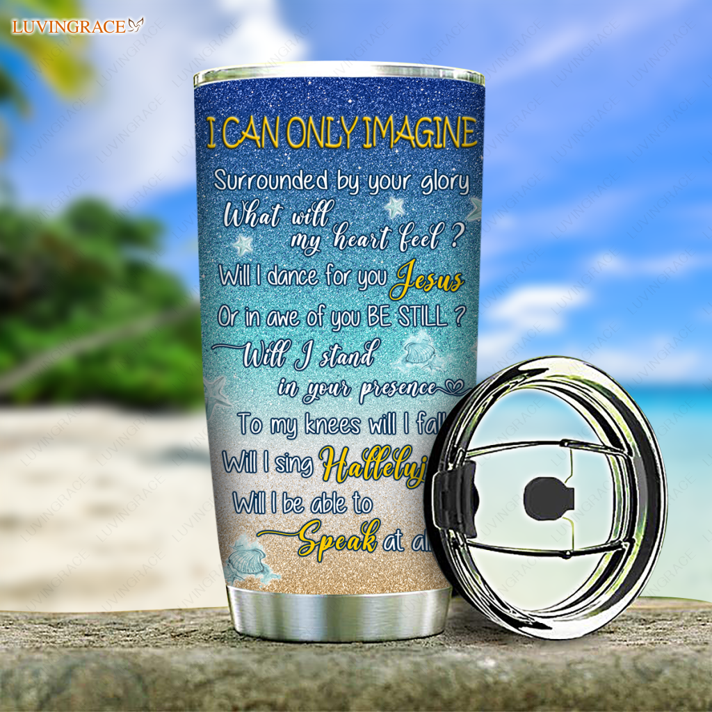 Personalized Glitter Will I Stand In Your Presence Turtle Tumbler