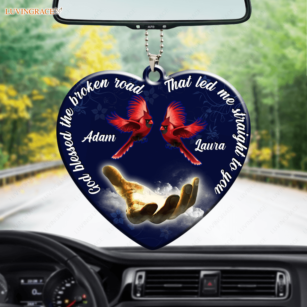 Personalized God Blessed Cardinal Couple Christian Ornament
