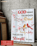 Personalized God Blessed Couple Bird Canvas Wall Art Canvas