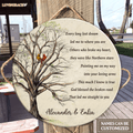 Personalized God Blessed Couple Cardinal Circle Sign Wood