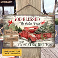 Personalized God Blessed Winter Wood Rectangle Sign