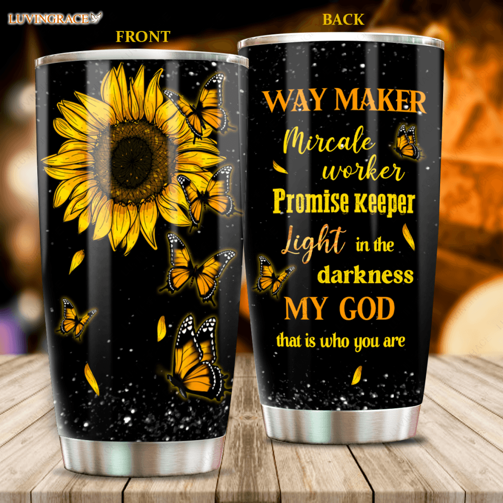 Personalized Golden Sunflowers Butterfly Glory Tumbler Tumbler