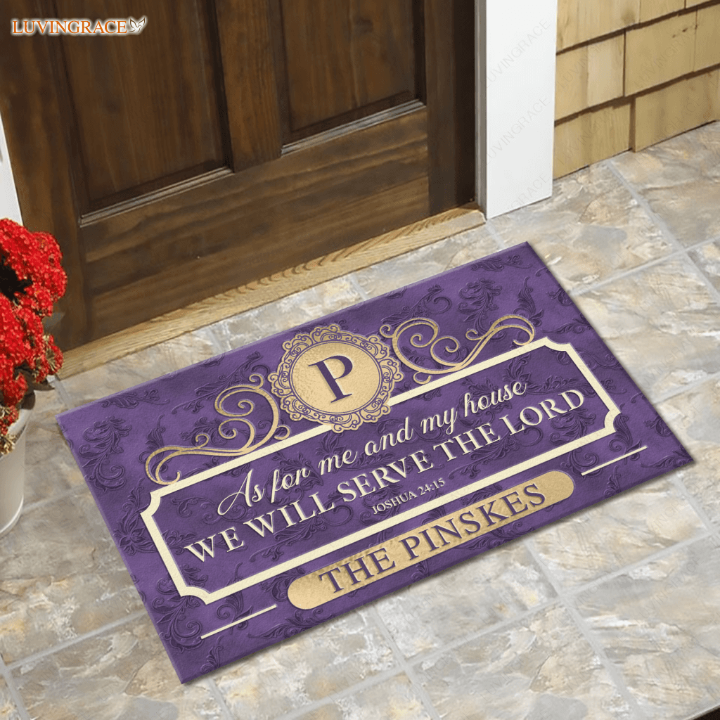 Personalized Gorgeous Purple Serve The Lord Doormat