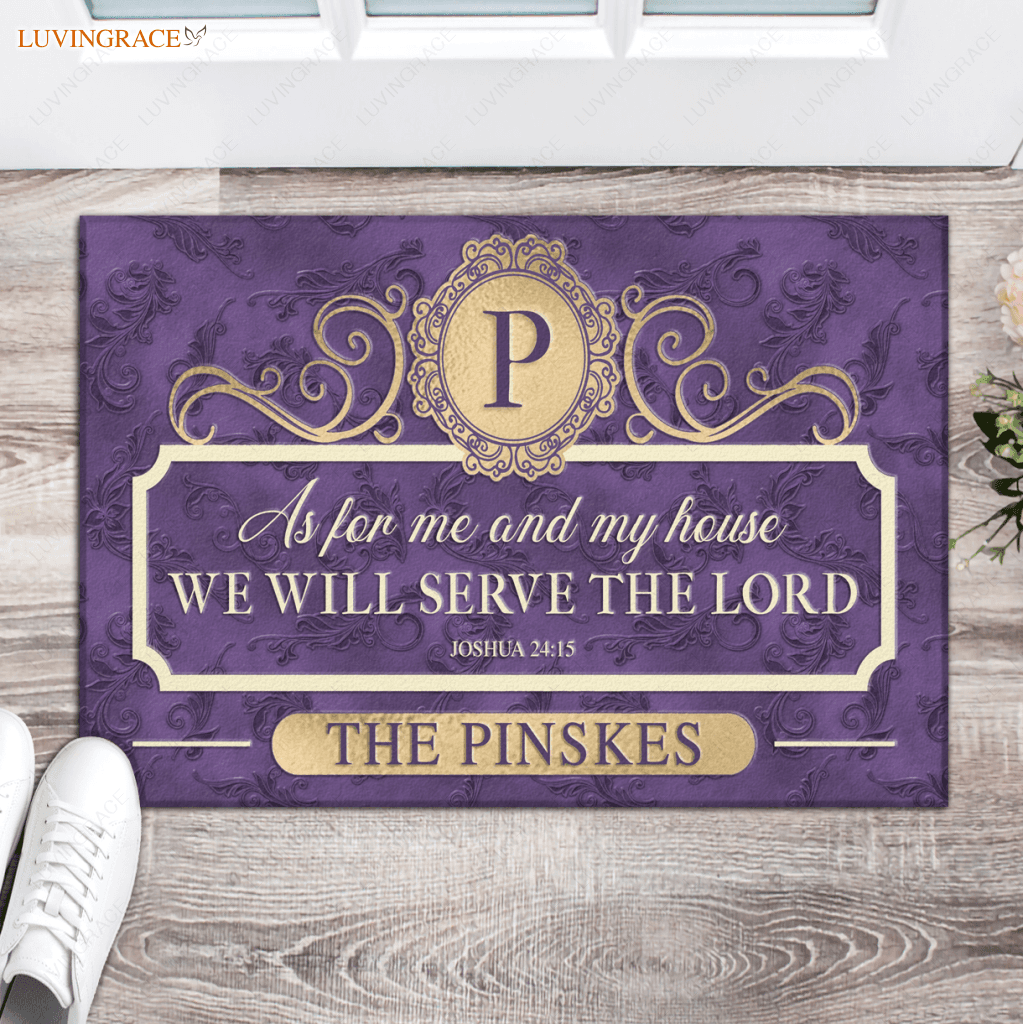 Personalized Gorgeous Purple Serve The Lord Doormat