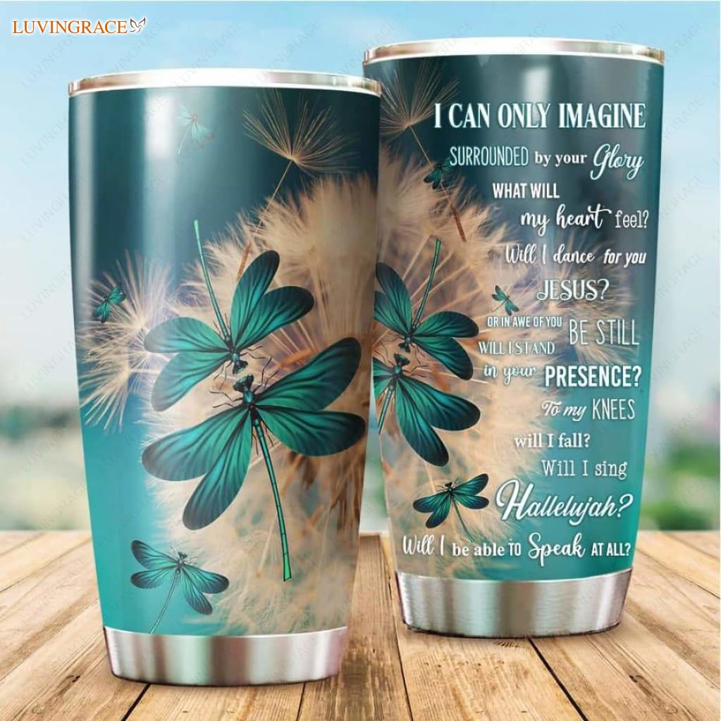 Personalized Green Dragonflies Imagine Tumbler Tumbler