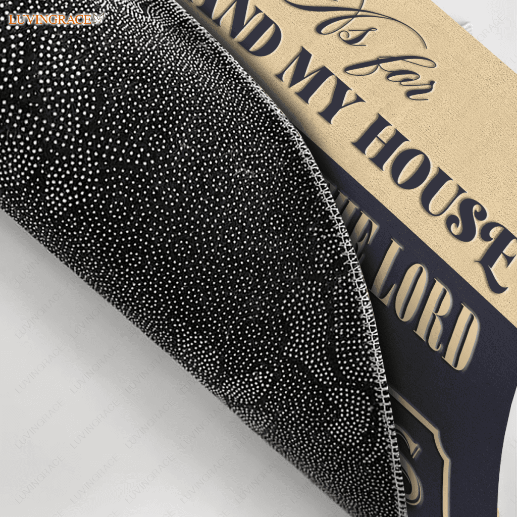 Personalized Half Navy Gold Serve The Lord Doormat