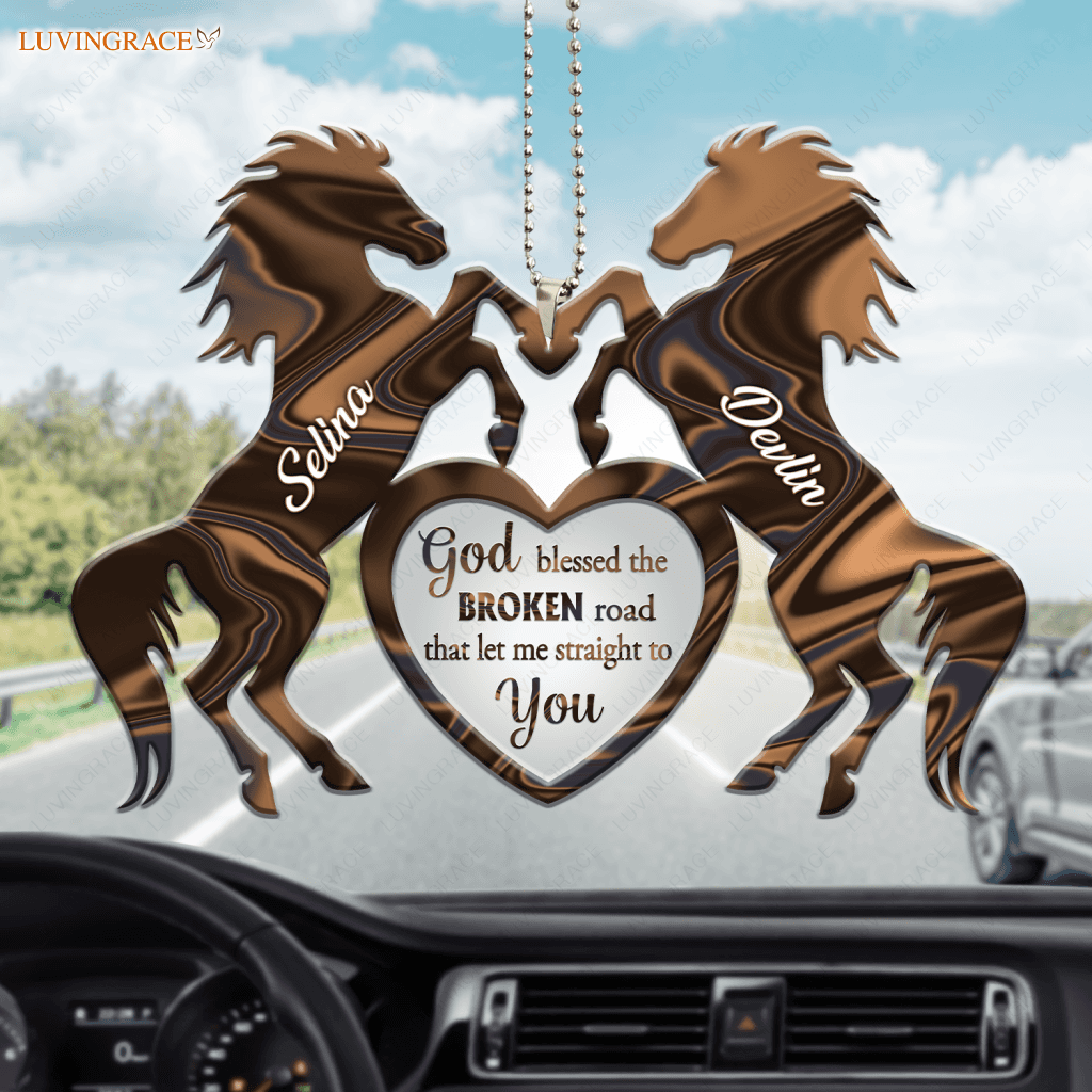 Personalized Heart Of Horses God Blessed Ornament