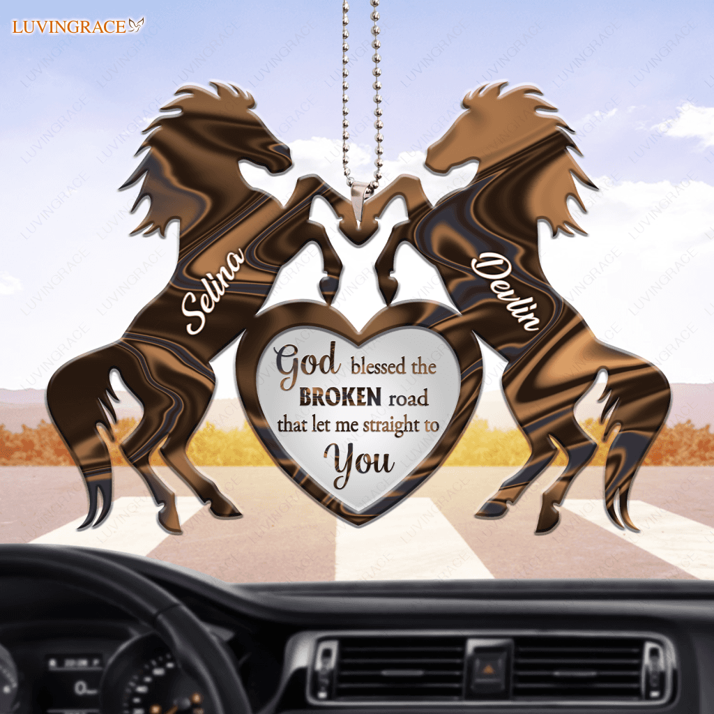 Personalized Heart Of Horses God Blessed Ornament