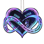 Personalized Hologram Infinity Heart Ornament - Heart God Blessed Ornament - Anniversary Gift for Couples