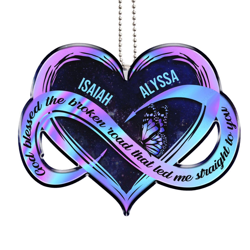 Personalized Hologram Infinity Heart Ornament