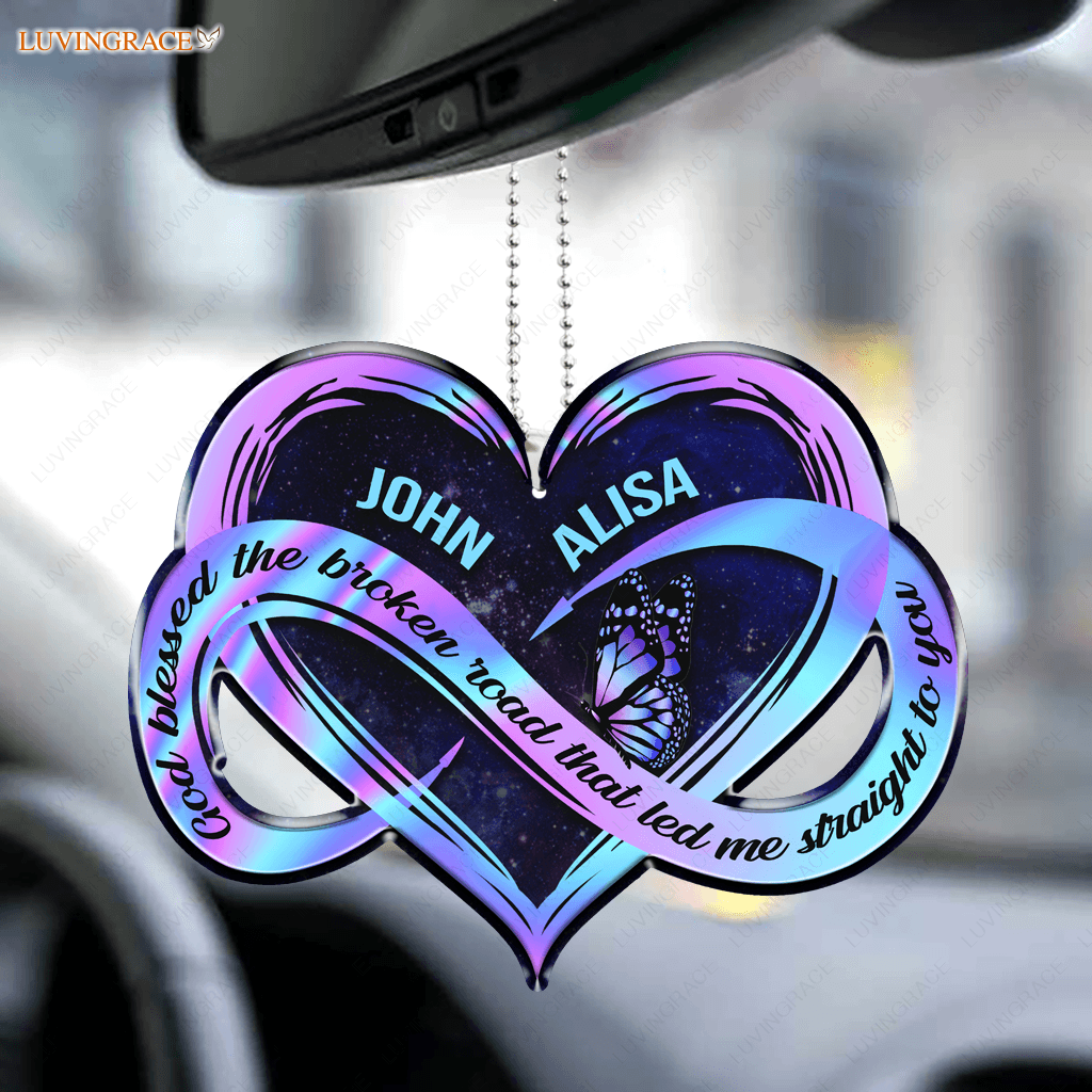 Personalized Hologram Infinity Heart Ornament
