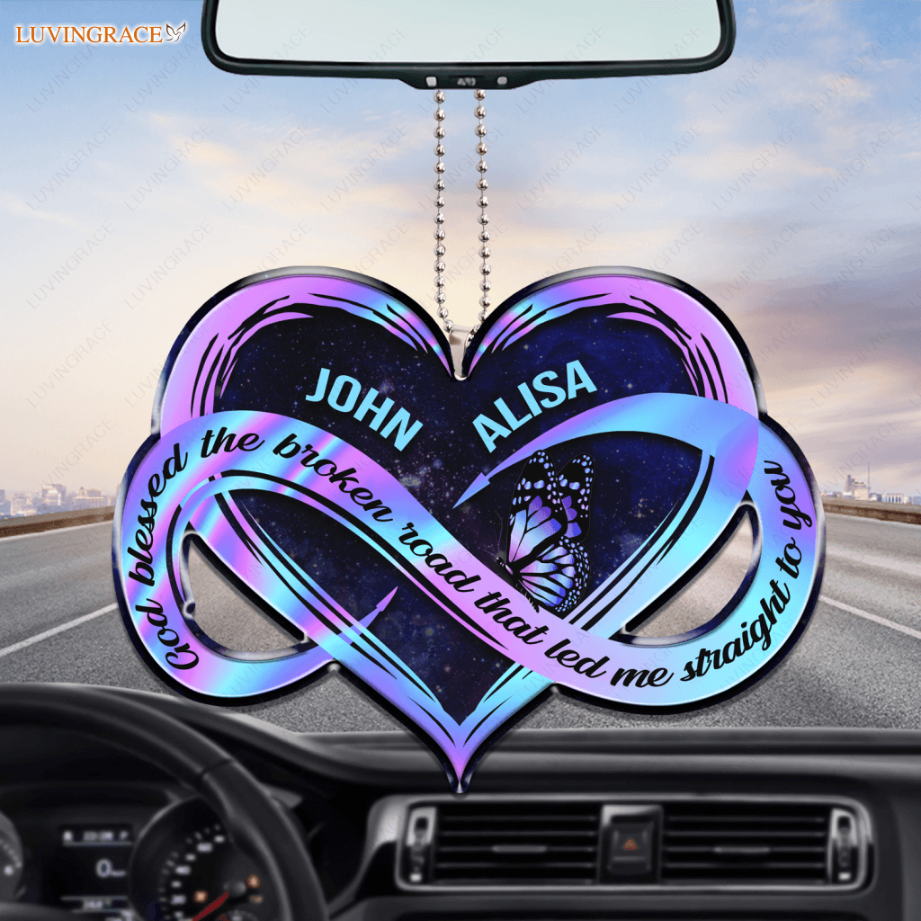 Personalized Hologram Infinity Heart Ornament