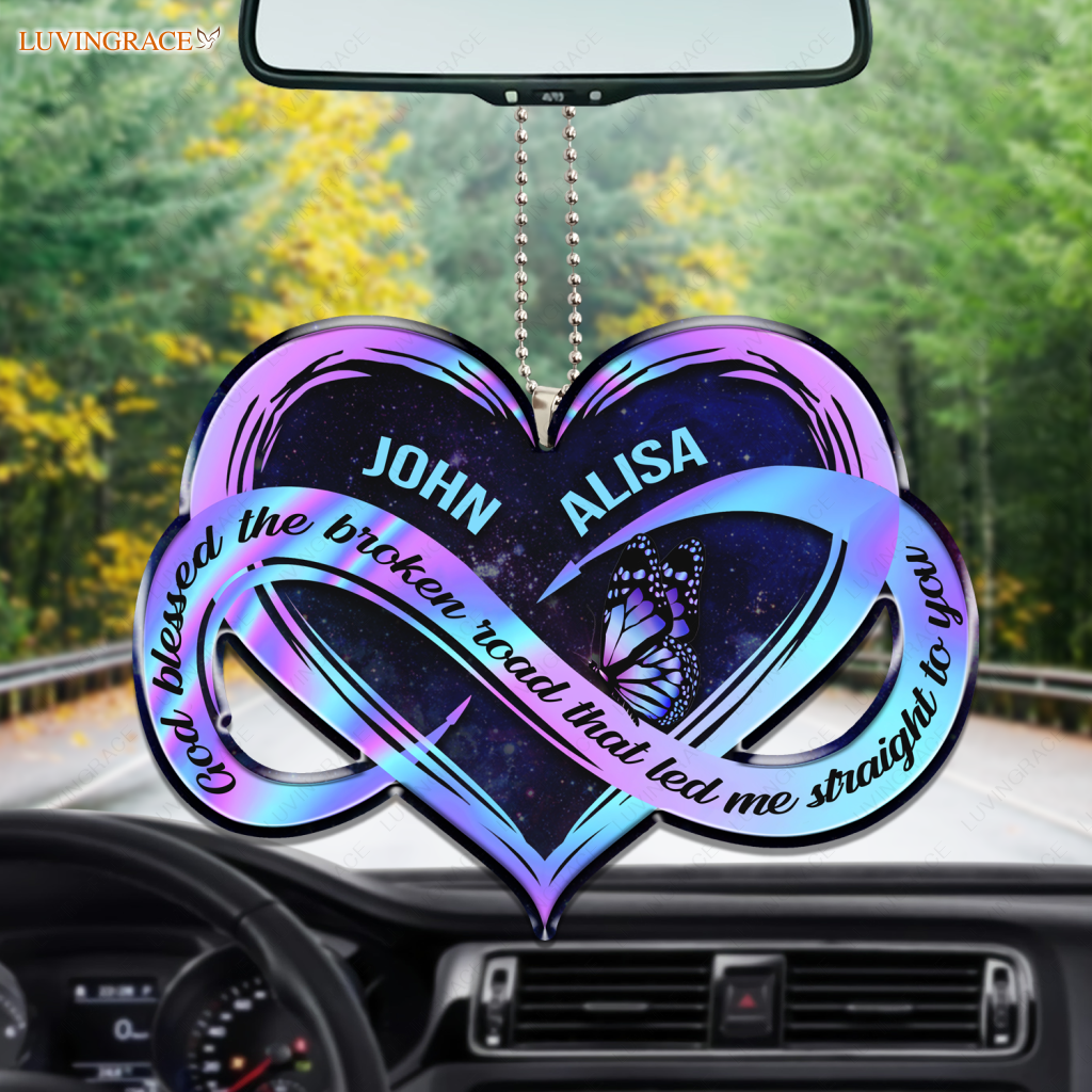 Personalized Hologram Infinity Heart Ornament