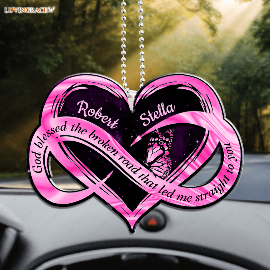 Personalized Hologram Infinity Pink Heart Ornament
